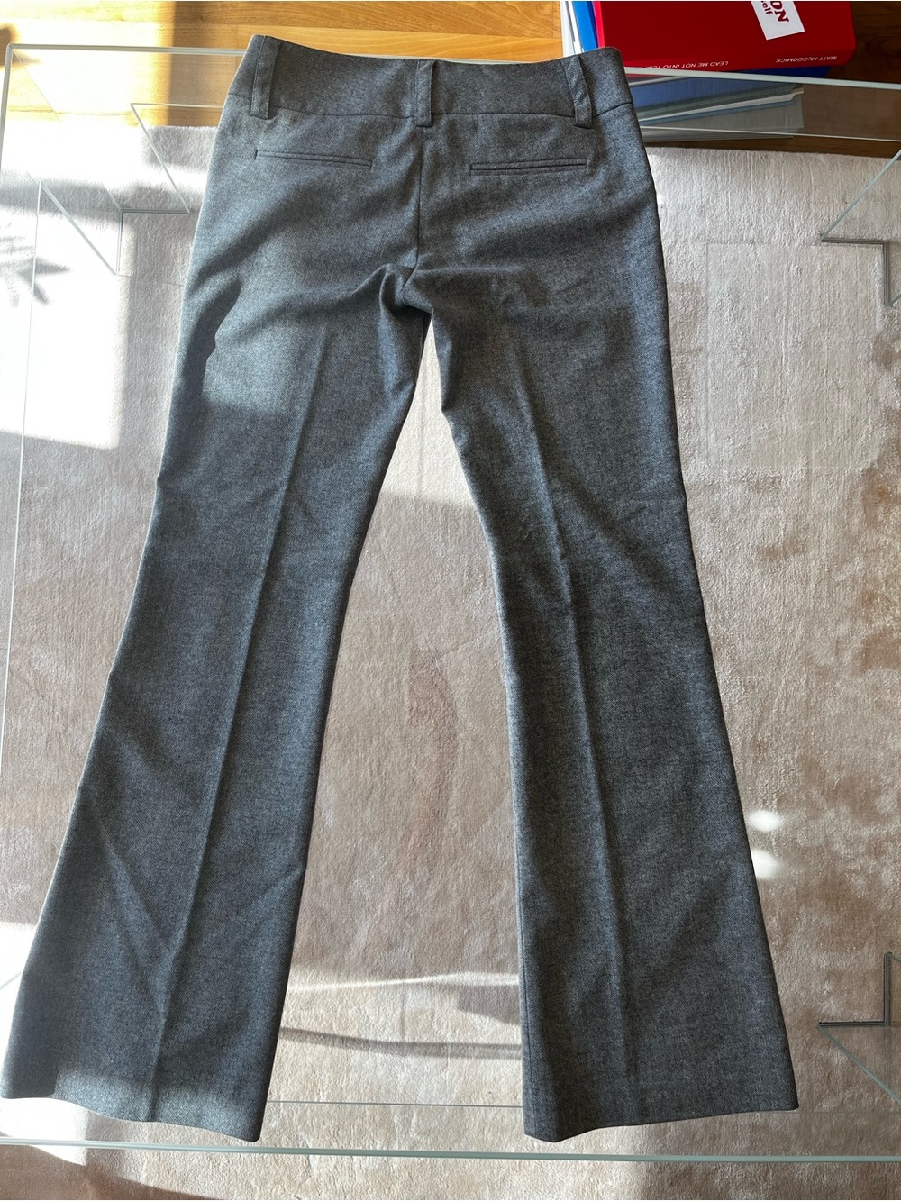 Alice + Olivia Charcoal Gray Tailored Flare Trousers wool size 4 - Picture 6 of 6